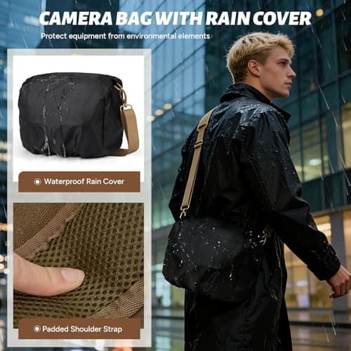 RAINSMORE Camera Bag, Small Camera Case for DSLR/SLR/Mirrorless — view 6