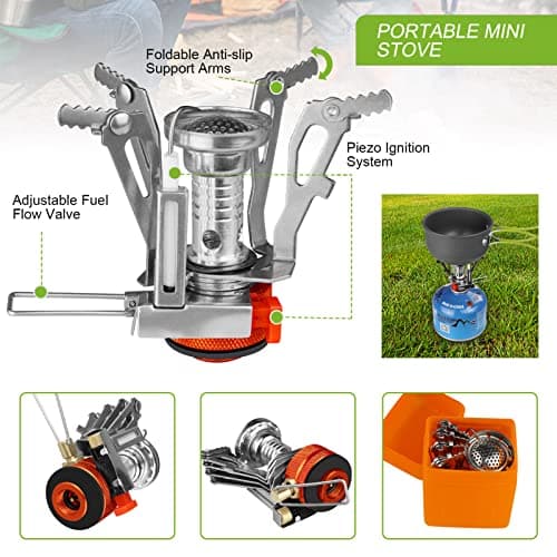 AUTOPkio Camping Cookware Kit with Stove, 12PCS Outdoor Camping Cooking Set — view 2