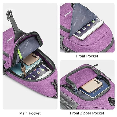 G4Free Sling Bag Backpack Chest Shoulder Bag Anti Theft Crossbody Gym Daypack with Earphone Hole for Outdoor Cycling Travel Hiking Men Women — view 4