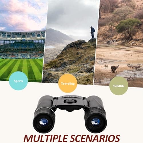 8X21 Binoculars Black, Compact High-Definition Binoculars for Adults & Kids with Universal Phone Clip – Perfect for Bird Watching, Travel, Camping, Concerts & Outdoor Activities — view 5