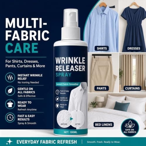 Instant Wrinkle Releaser Spray & No Iron Fabric Smoothing Spray for Clothes — view 6