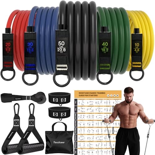 Resistance Bands Set with Handles for Men Women, Exercise Bands, 150 LBS