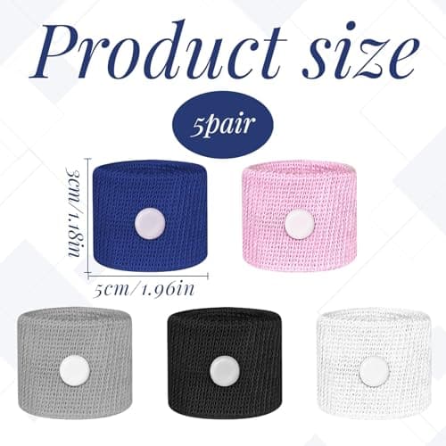 10 PCS Travel Sickness Bands,Sickness Bands for Adults,Sick Band for Kids,Pregnancy Travel Sick,Anti Sickness Wristbands Acupressure Nausea Relief Wristband for Car Sea — view 2