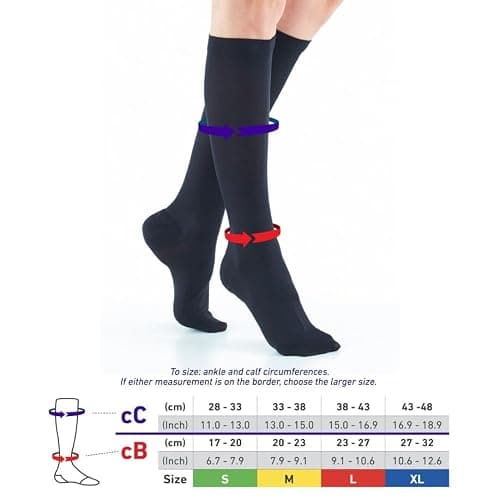 Neo-G Travel Flight Socks for Women and Men - Graduated Compression - For Flying, Mild Varicose Veins, Long Haul Flights, Improving Circulation, Aching Legs - Class 1 Medical Device - Black - XL — view 6
