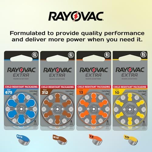 Rayovac Extra Advanced Hearing Aid Batteries, Size 312, Brown Tab, PR41, Pack of 60 — view 5