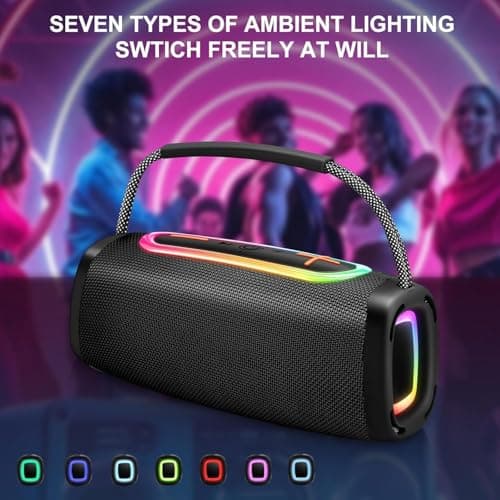 Bluetooth Speaker, 6000mah Portable Speaker with 36 Hour Playtime, Speakers Wireless Bluetooth 5.4 with Louder Volume & Enhanced Bass, Built-In Mic, Stereo Sound , Party/Gifts/Led Light for Outdoor — view 2
