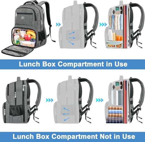 MATEIN 17 Inch Laptop Backpack with Lunch Compartment,Large Travel Rucksack — view 3
