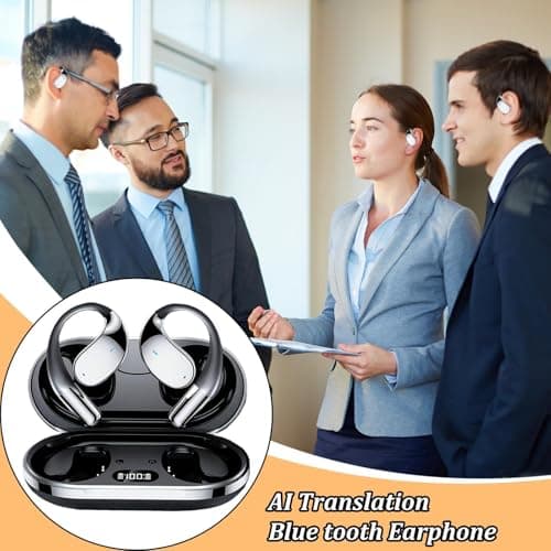144 Languages Real-Time AI Tool - Translation Earbuds, Integrate Dual-driver Audio Systems | Wireless Earbuds For Travel Learning Meeting Outdoor Workout Trade Show International Conference — view 3