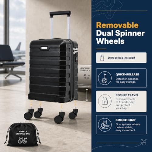 RMW Suitcase Ryanair Underseat Cabin Bag 40x30x20cm with Removable Wheels — view 4