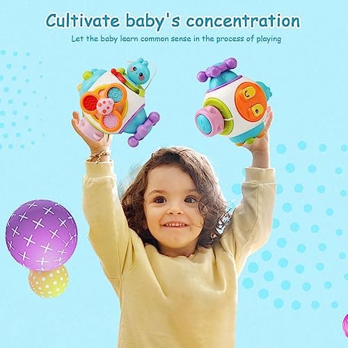 LEADSTAR Montessori Busy Cube Toys for Kids,Sensory Activity Board Travel Toy for Toddlers 1-3 Years Old,Fidget Cube Toy Educational Preschool Learning Toys for Babies 18-36 Months (A) — view 5