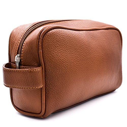 Parker Safety Razor S Handmade Saddle Leather Travel Toiletry Bag Dopp Kit for Men Brown — view 2