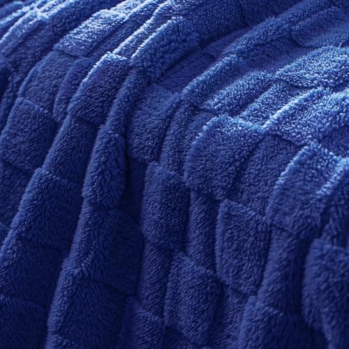Exclusivo Mezcla Checkered Fleece Throw Blanket for Sofa Couch, 127x152 CM — view 6