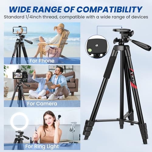 Victiv 67'' Tripod for iPhone, Lightweight Camera & Phone Tripod for Travel — view 3