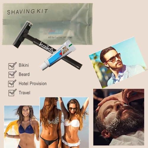10Pack Individually Wrapped Portable Disposable Shaving Razors Kit With Shave Cream; Multipurpose Guest Prep Manual Razor;Bathing Shave Razor for Hotel Travel Home Use — view 6