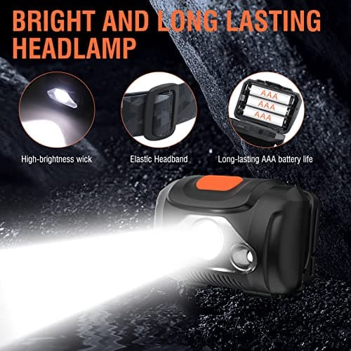 BORUIT H09 LED Head Torch, Head Torch with Red Light Headlamp — view 2