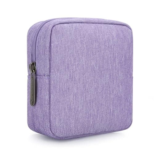 DOB SECHS Small Makeup Bag, Water-Resistant Travel Cosmetic Pouch with Slip-in Pockets, Portable Mini Toiletry Bag for Women, Storage Make up Bag for Daily & Travel Use, Purple