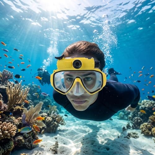 Yunseity 2K Camera Diving Goggles, 100° Wide Angle 15m Depth Underwater — view 4