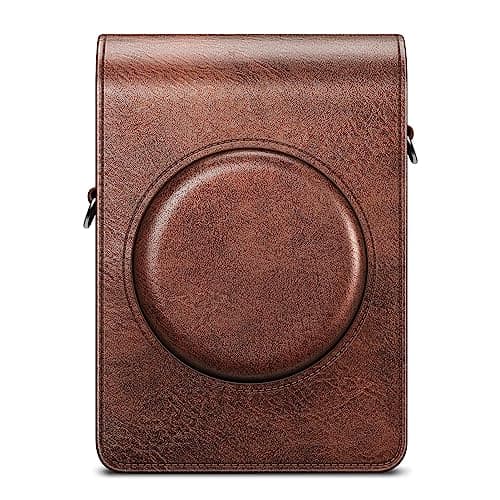 FINTIE Fujifilm Instax Mini Evo Camera Case, Premium Vegan Leather Camera Case with Adjustable Detachable Strap, Vintage Brown, Protective Case — view 6