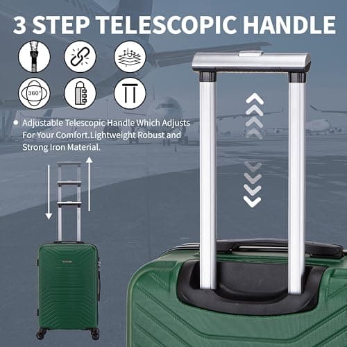 FLYMAX XL 32" Extra Large Suitcase 4 Wheel Lightweight Luggage Hard Shell Check in Hold Travel ABS 143 Litre Capacity Travel Case with 3 Digit Combination Lock + Telescopic Handle — view 4