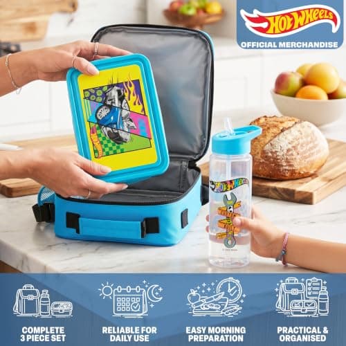 Get Trend Hot Wheels Kids Lunch Bag Set with Bento Box & Bottle — view 2