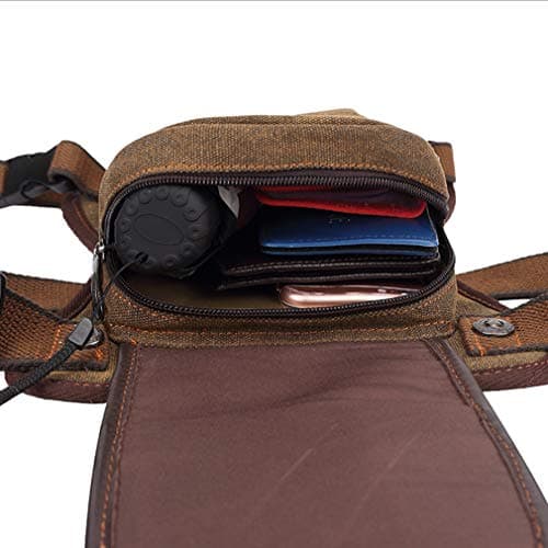 Canvas Drop Leg Bag Hiking Waist Pack for Men Women Outdoor Travel Motorcycle Bike Riding Cycling Fishing Walking Multi-Purpose Thigh Fanny Pouch — view 6