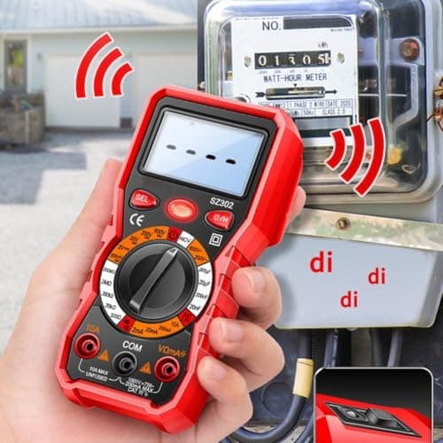 SZ302 Professional Grade Digital Multimeter for Accurate Voltage and Resistance Testing (Red) — view 4
