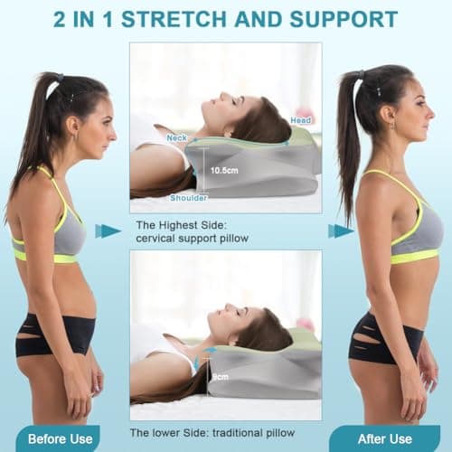 OSDUE Memory Foam Pillow, Cervical Pillows for Neck and Shoulder Pain, Orthopedic Ergonomic Pillows for Side, Back and Stomach Sleepers with Removable Cover, Mint Green — view 5