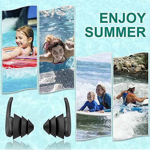 FNGXX Swimming Ear Plugs, 3 Pairs Waterproof Reusable Silicone Swim Earplugs for Swimming Surfing Snorkeling and Other Water Sports (Adults & Teens 14+) — view 6