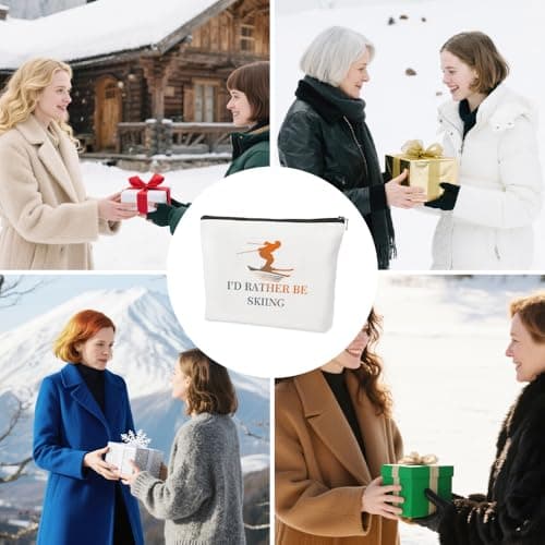 WRNZL Skiing Gifts Accessories Ski Gifts for Men Women Skiers Christmas Birthday Stocking Fillers Valentines Day New Year Halloween International Womens Day Retirement Gifts Skiing Makeup Bag Presents — view 4
