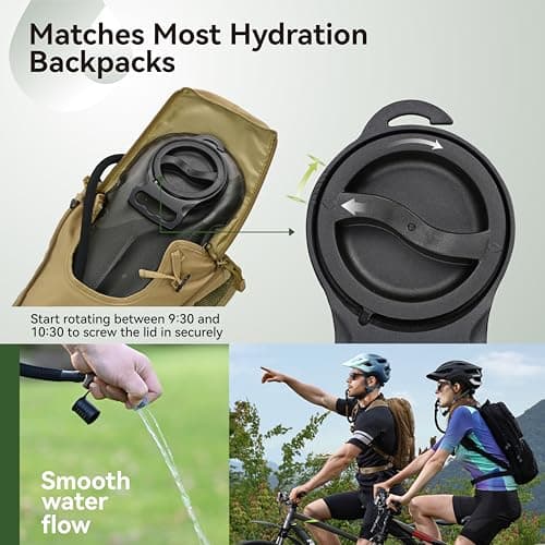 MARCHWAY 2L/2.5L/3L TPU Hydration Bladder, Ultra Durable Water Reservoir Bag with Insulated Tube for Hydration Pack for Cycling, Hiking, Running, Climbing, Biking (3L Grey 100oz) — view 5