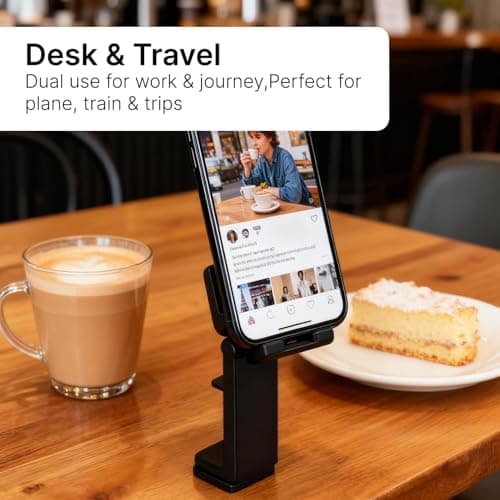 pawpoem 2 Pack Airplane in Flight Phone Holder, 360° Rotatable Travel Stand, Foldable Adjustable Phone Mount, Portable Desk Clamp for Airplane, Train, Office, Bed, Kitchen, Travel Essentials — view 4