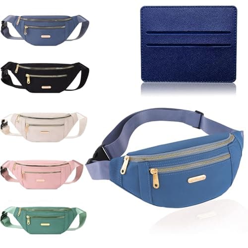 BAIYSFFG Fanny Pack Fashionable Waist Bag Unisex Fashion Waist Bag Casual Travel Bum Bag with 3 Zipper Pockets for Women Men Sports Running Hiking Jogging (Blue)