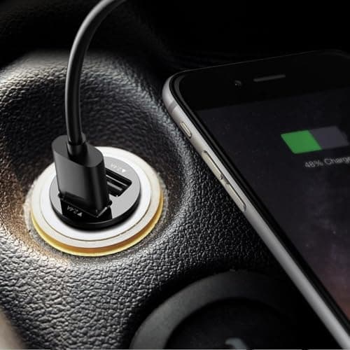 Fast USB Car Charger Dual Port Car Adapter 12V/24V Cigarette Lighter Socket Charging Plug Compatible with i-Phone, Samsung and Android phones (2) — view 4