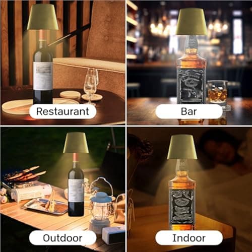 JORCEDI Wireless Bottle Lamp - Rechargeable Bottle Lights USB Rechargeable Bottle Lamp Kit, LED Bottle Lamp Wine Bottle Lamp Touch Dimmable Lamp for Bottle (2pcs Rose Gold,3 Color) — view 6