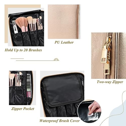 Makeup Bag Cosmetic Case Vanity Travel Beauty Box Make Up Case, Rose Gold — view 5