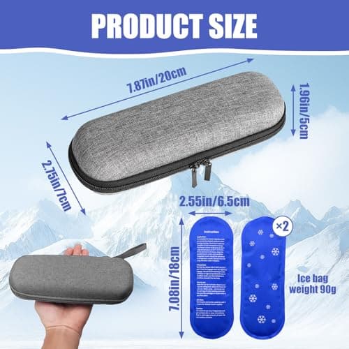 YILUXIANGYANG Insulin Pen Case, Portable Insulin Cooler Travel Case with 2 Ice Packs,Diabetic Supplies Insulin Pen Case, Medicine Cooler for Travel Insulin Case Diabetic Bag (Grey, 1 Set) — view 2
