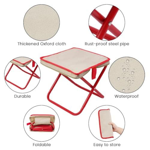 OFFCUP Folding Stool, Mini Outdoor Camping Stool with Zippered Carrying Bag — view 4