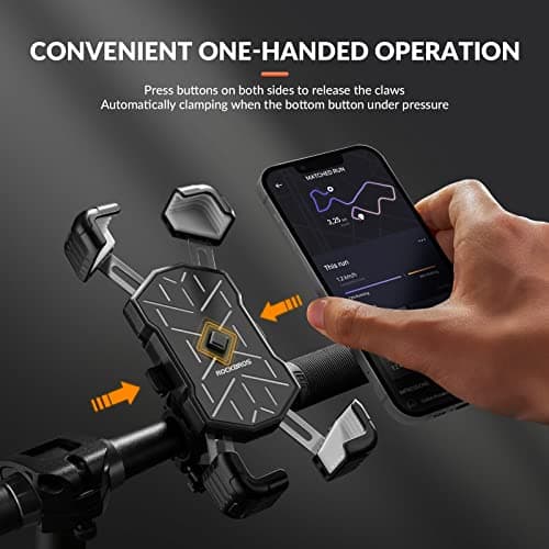 ROCKBROS Bike Phone Mount with Auto-lock, 360°Rotation Fit for 4.5-7.2” — view 2