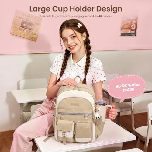 LOVEVOOK School Backpack Womens, Cute Rucksack School Bag for Teenage Girls — view 2