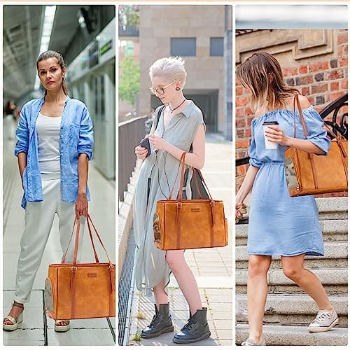 Lasaviin Leather Carrier Bag for Small Dogs Cats Puppies Airline Approved Brown — view 6