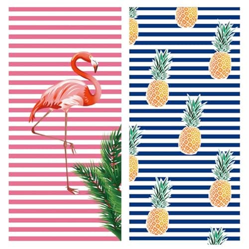Jokureao 2Pcs Large Microfibre Beach Towel for Adult, 150 * 70cm Quick Dry Sand Free Travel Towel, Lightweight Towel for Swimming, Extra Large Beach Towel, Summer Beachs Towels for Women Men