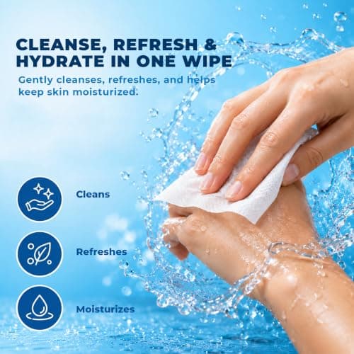 Super Mini Wet Wipes Travel Size, Sensitive Portable Travel Wipes - Hand and Face Wipes for Adults, Kids & Baby Care, 8 Pack Total 64 Wipes (Blue, Pack of 8) — view 4