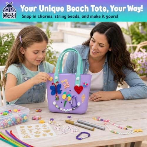 Decorate Your Own Rubber Kids Beach Bag, Fun Crafts for Girls Ages 6-8 — view 4