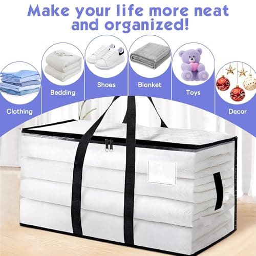 4 Pack Moving Bags - 69×36×38cm PE Waterproof Storage Bags with Zips — view 5
