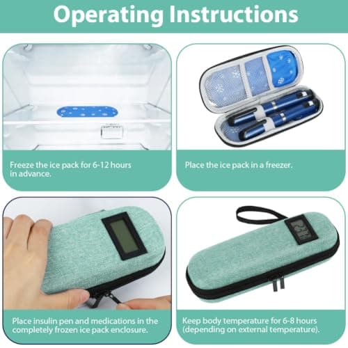 AOOWU Insulin Cooler Travel Case with Temperature Display, TSA Approved — view 6