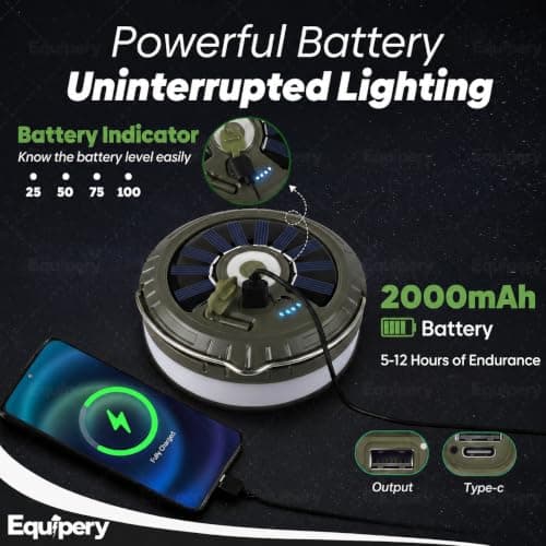 Equipery Solar Camping String Lights 10m with Remote and Reel — view 6