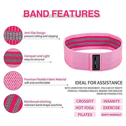 Resistance Bands [Set of 3], Fabric Resistance Hip Bands Set,Hips & Glutes — view 3