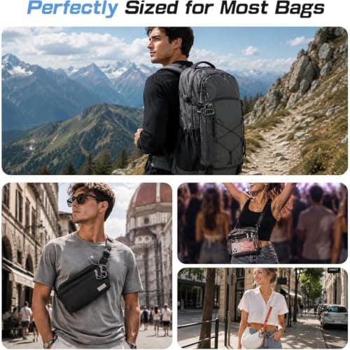 8 Pack Alloy Anti Theft Double Opening Carabiner Zipper Lock Clip — view 4