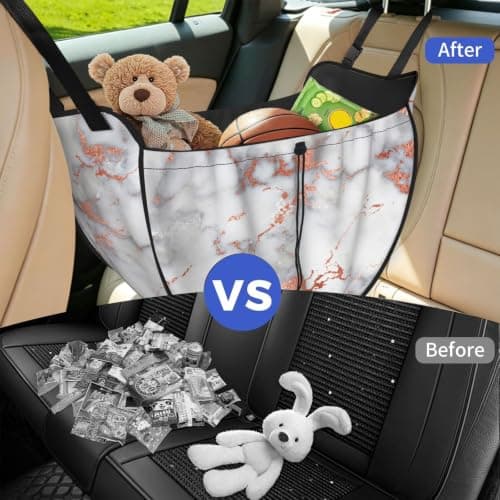 Alliya Rose Gold Marble Car Seat Organizer Miscellaneous Sorting Bag Seat Backrest Bag — view 5