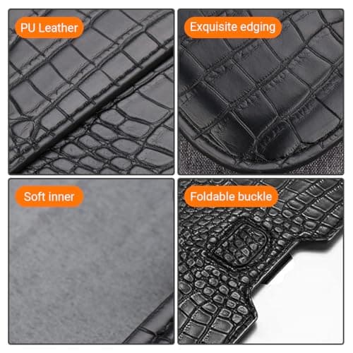 Custom Laptop Case 13-13.3 inch for MacBook Air/Pro 13/Pro 14 for HP for Dell Notebook Personalized Name Initials Embossed Sleeve with Stand Crocodile PU Leather Briefcase Carrying Bag Gift Idea — view 4